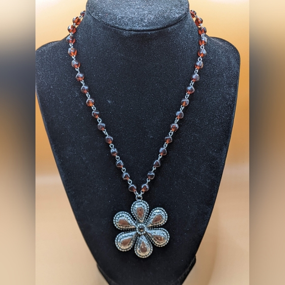 Macy's Jewelry - vintage flowered necklace pendant.